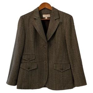 Proportion Pettite Conrad C Wool Blend Blazer Jacket Grey Size 6
